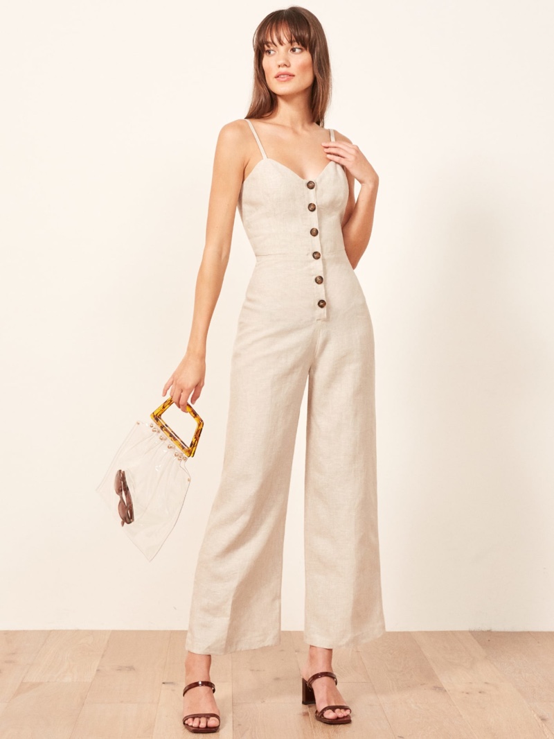 Reformation Torta Jumpsuit in Sand $130.80 (previously $218)