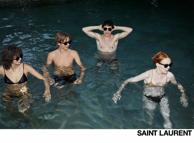 Models take a dip in Saint Laurent Palermo Summer Nights campaign