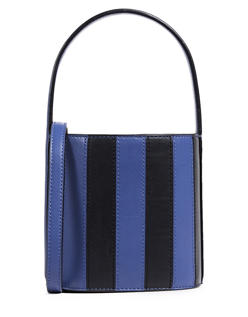 Staud Bisset Bag in Indigo/Black Stripe $350