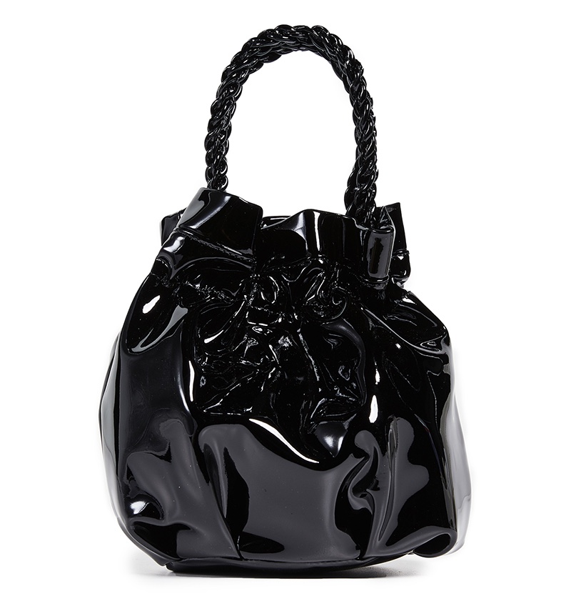 Staud Grace Patent Leather Bag in Black $275