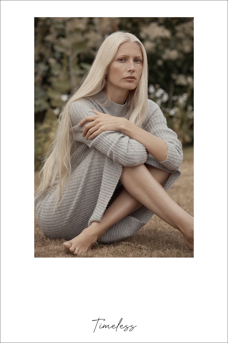 Model Kirsty Hume poses in Zara Home fall-winter 2018 Timeless Essentials collection