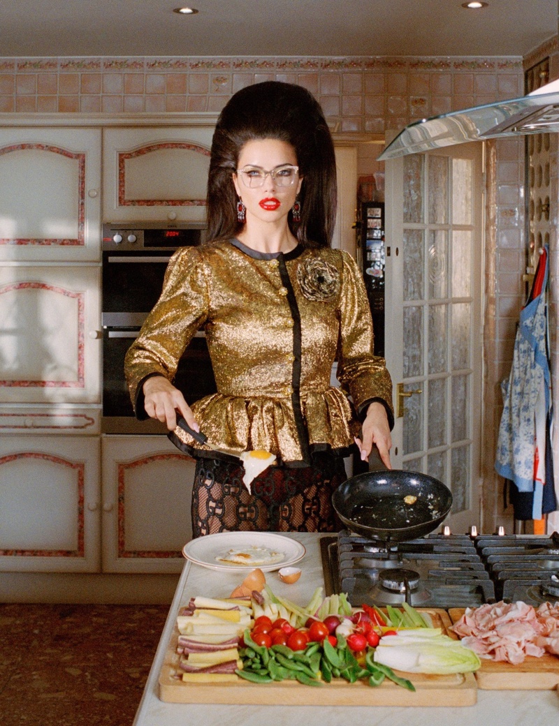 Adriana Lima Plays a Fashionable Housewife for W Magazine