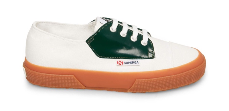 Alexa Chung x Superga COTLEABRUSHW Sneaker in Green/White $99