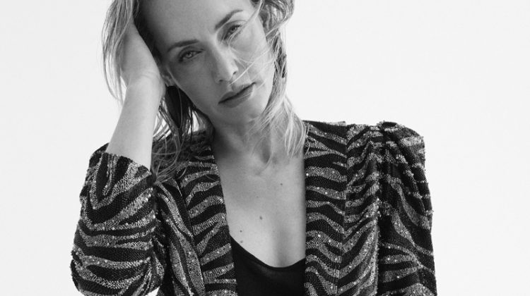 Amber Valletta Models Saint Laurent Looks for ELLE France