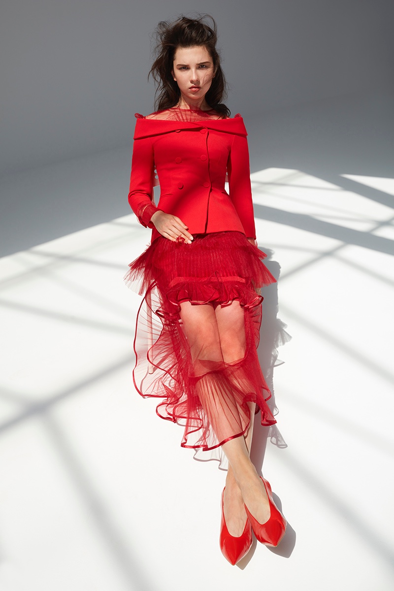 Anastasia Chekry Models Sleek Tailoring for Harper's Bazaar Mexico