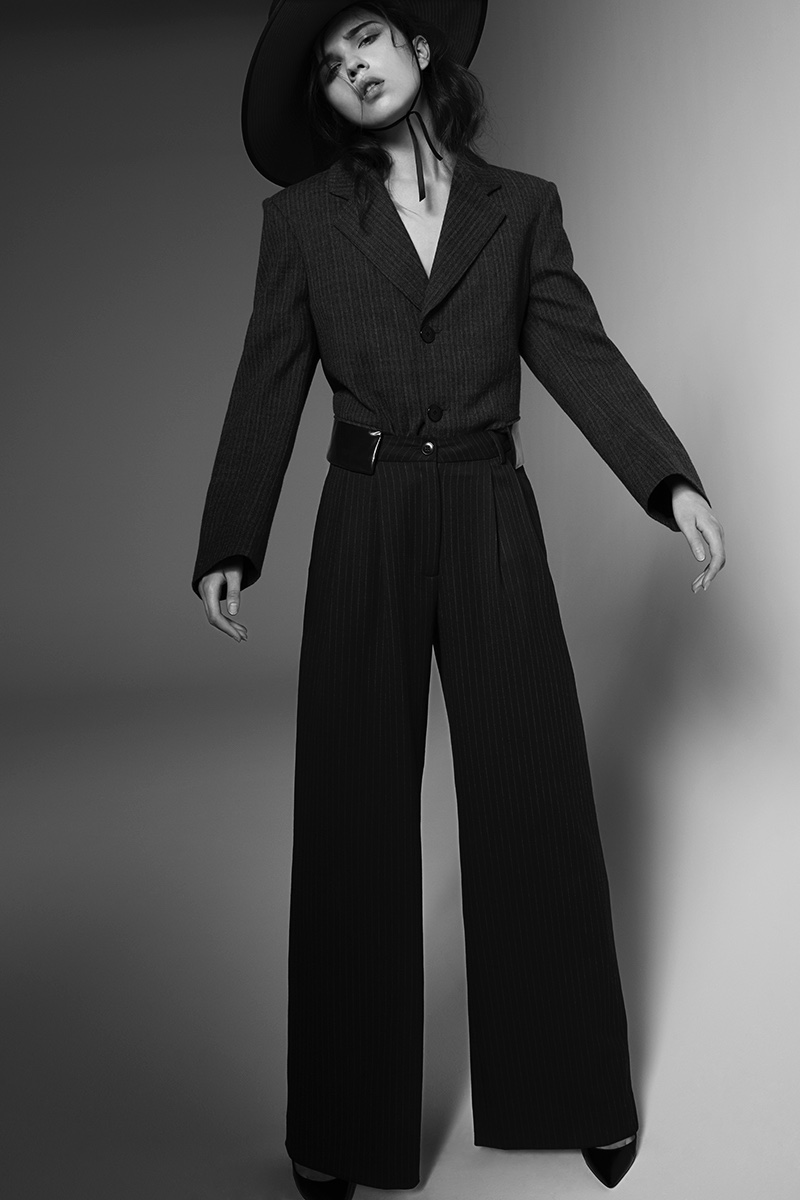 Anastasia Chekry Models Sleek Tailoring for Harper's Bazaar Mexico