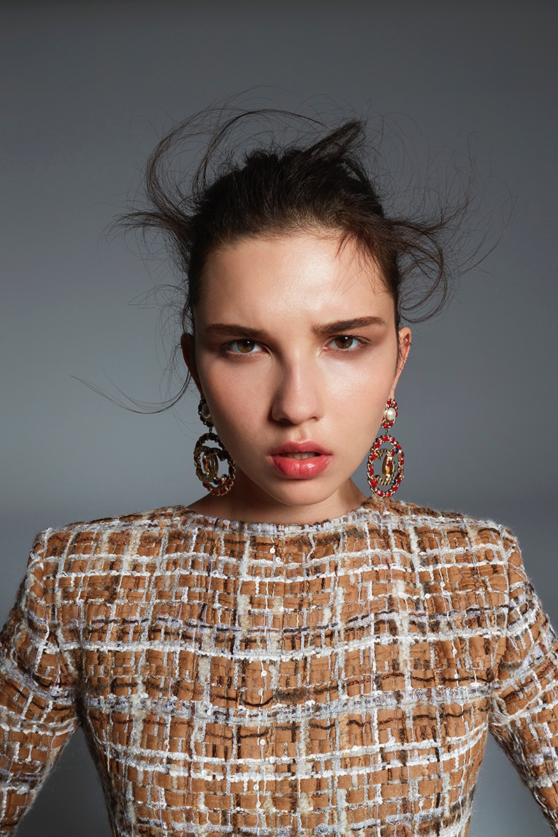 Anastasia Chekry Models Sleek Tailoring for Harper's Bazaar Mexico