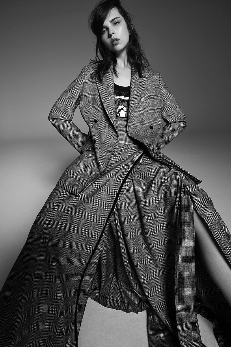 Anastasia Chekry Models Sleek Tailoring for Harper's Bazaar Mexico