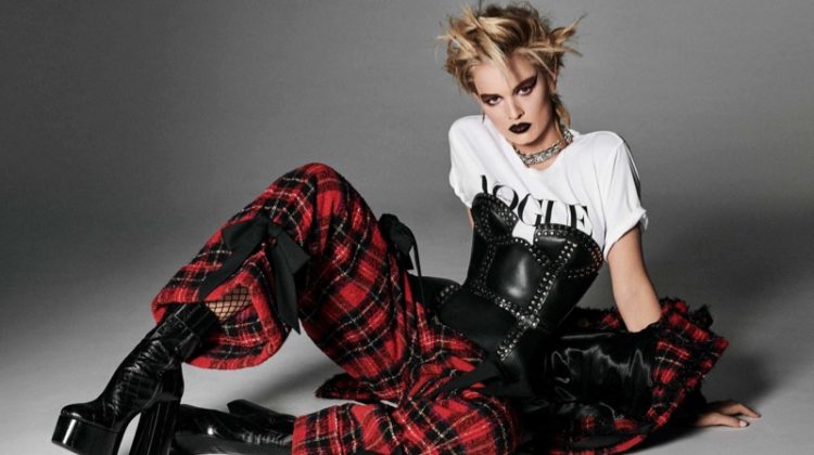 Anna Ewers Takes On Punk Glam Looks in Vogue Germany
