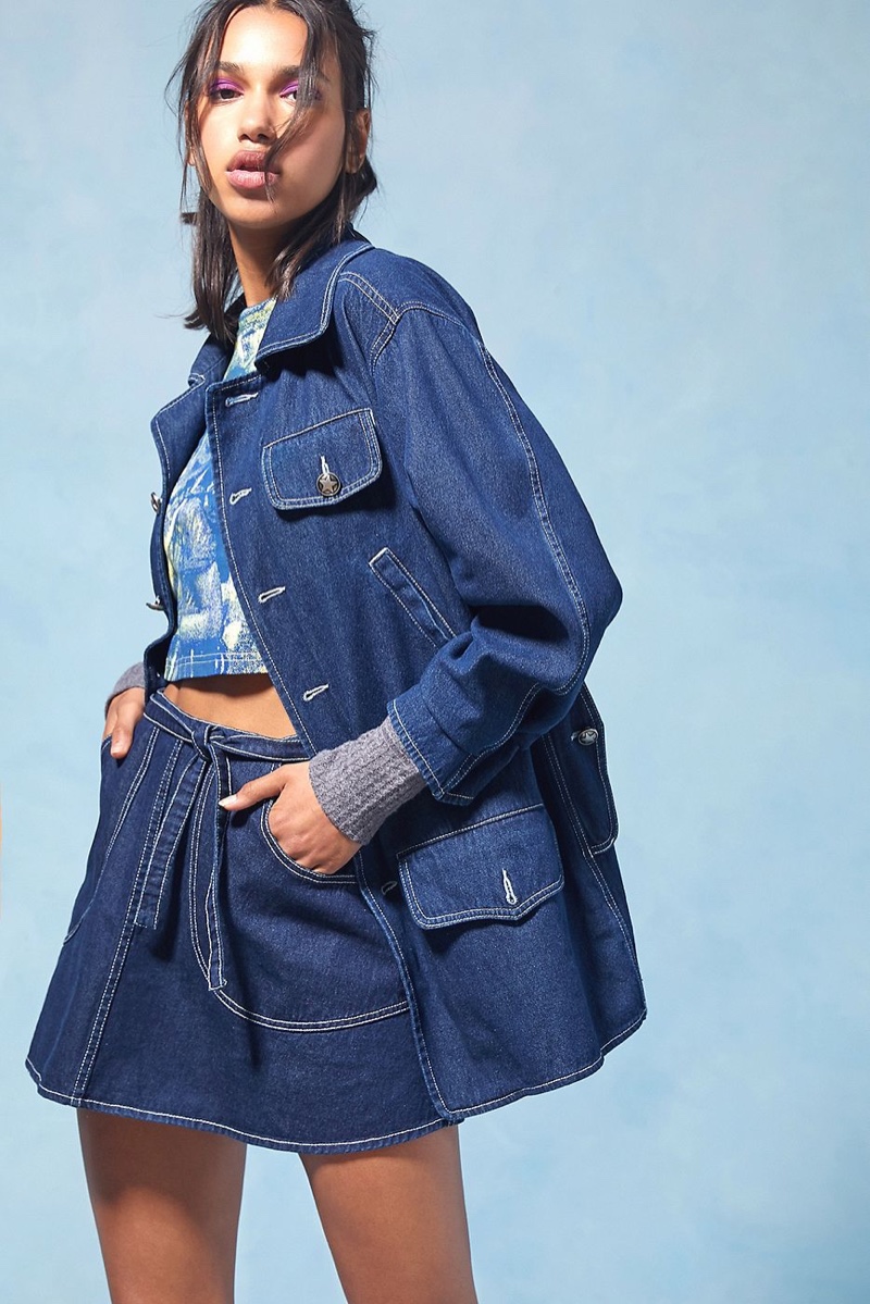 Anna Sui x UO Longline Denim Jacket $159