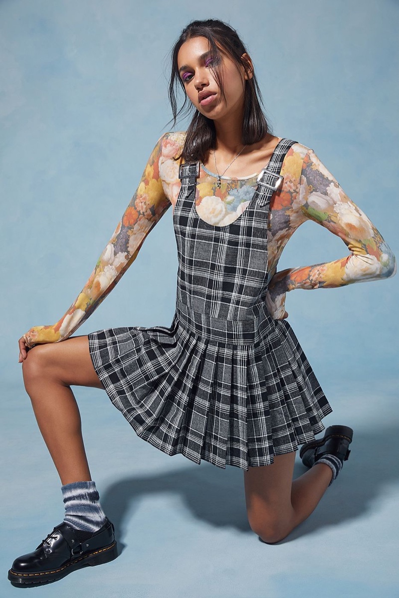 Anna Sui x UO Plaid Mini Dress $125