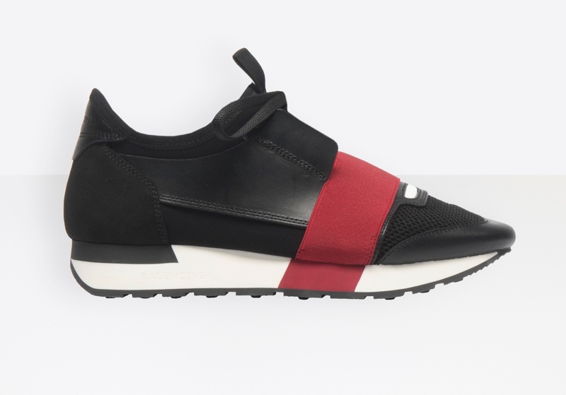 Balenciaga Race Runner Sneakers in Black/Bordeaux $695