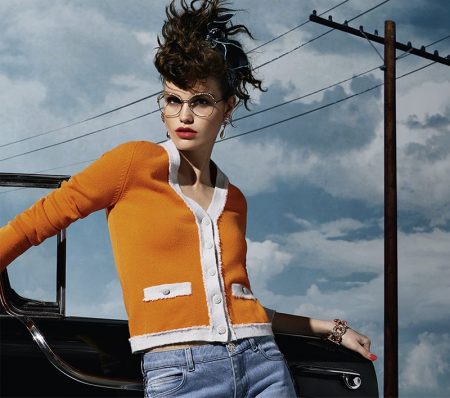 Luna Bijl is Rockabilly Chic in Chanel Eyewear Fall 2018 Campaign Karl Lagerfeld photographs Chanel Eyewear fall-winter 2018 campaign