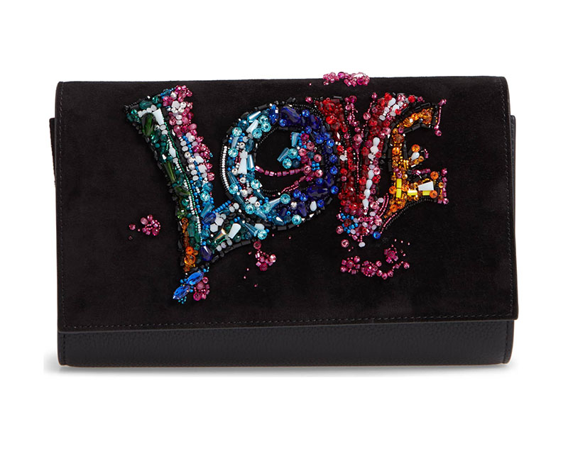 Christian Louboutin Paloma Love Suede Clutch Bag $2,190