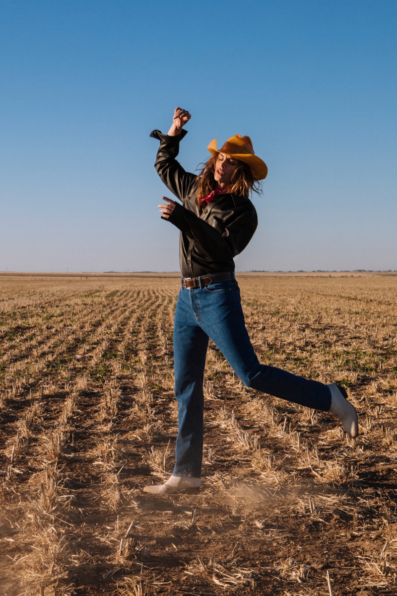 Cindy Crawford wears western inspired style for Acne Studios fall-winter 2018 campaign