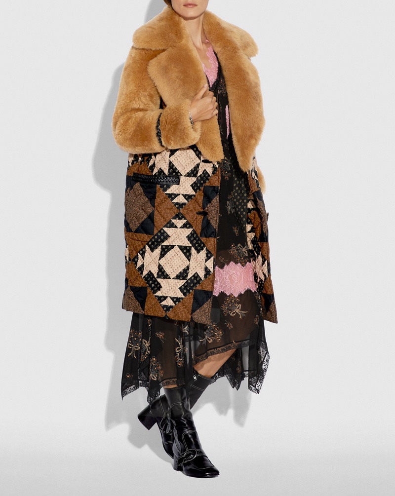 Coach Patchwork Shearling Overcoat $2,200