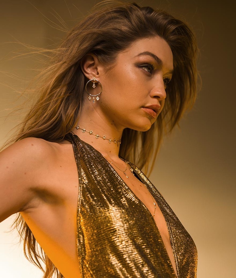 BEHIND THE SCENES: Model Gigi Hadid on set of her latest Messika jewelry campaign