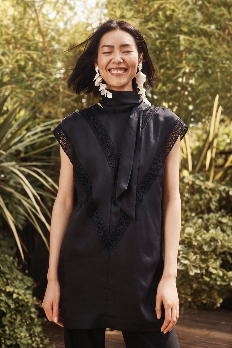 Liu Wen is all smiles in H&M Conscious Exclusive fall-winter 2018 campaign