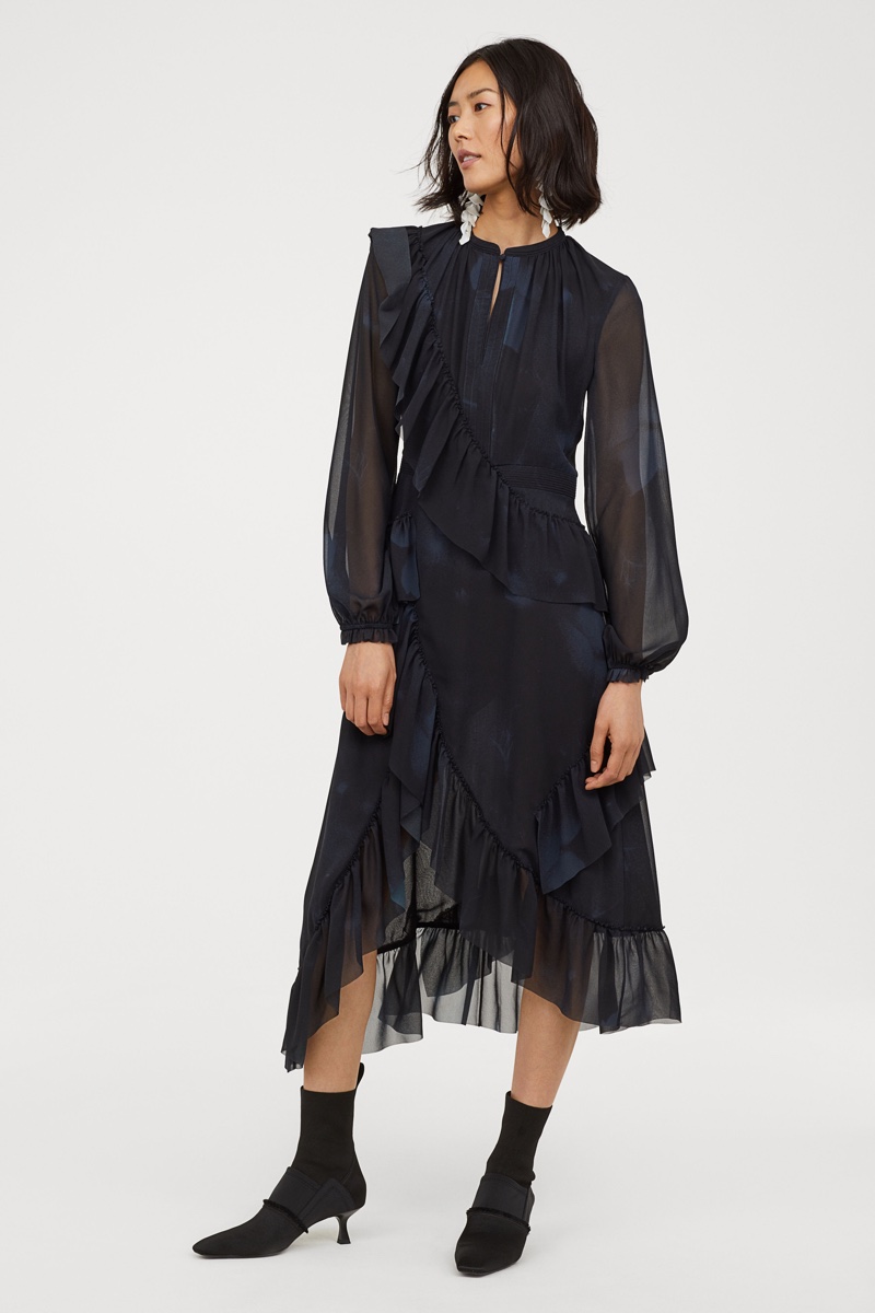 H&M Conscious Exclusive Flounced Dress $199