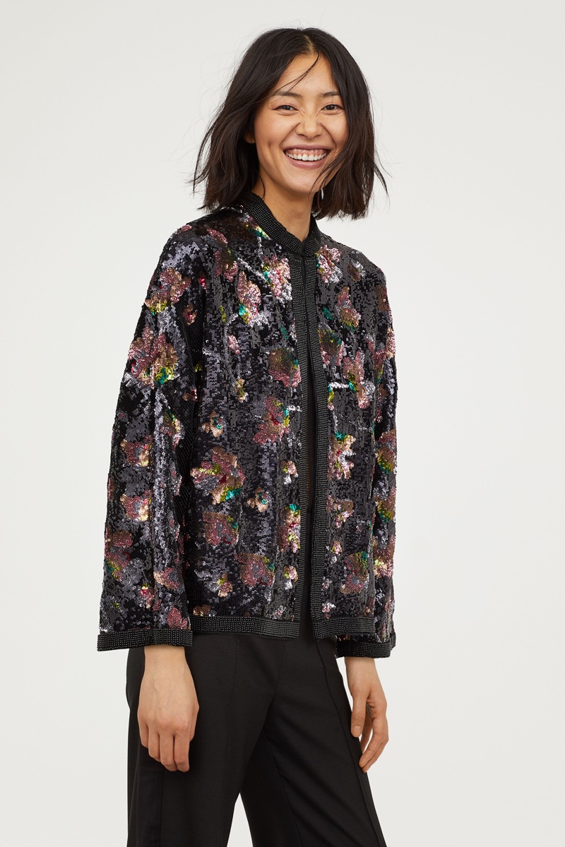 H&M Conscious Exclusive Sequin Embroidered Jacket $299