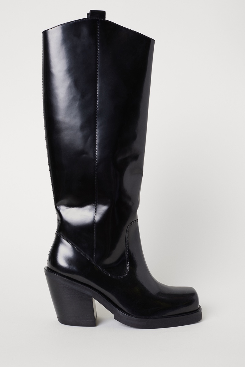 H&M Studio Knee-Length Leather Boots $199