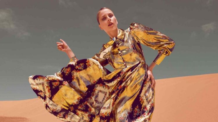 Hana Soukupova Shines in Metallic Styles for How To Spend It