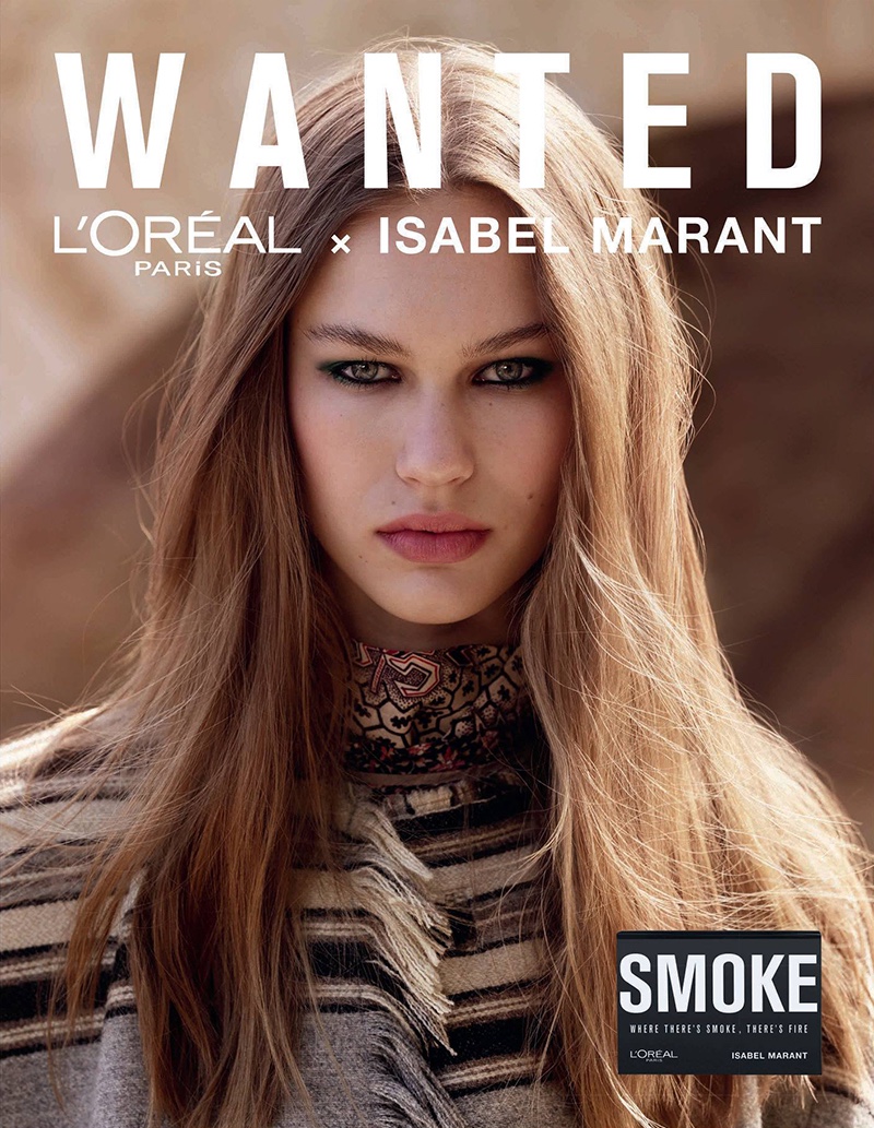 Lex Herl appears in L'Oreal Paris x Isabel Marant makeup campaign