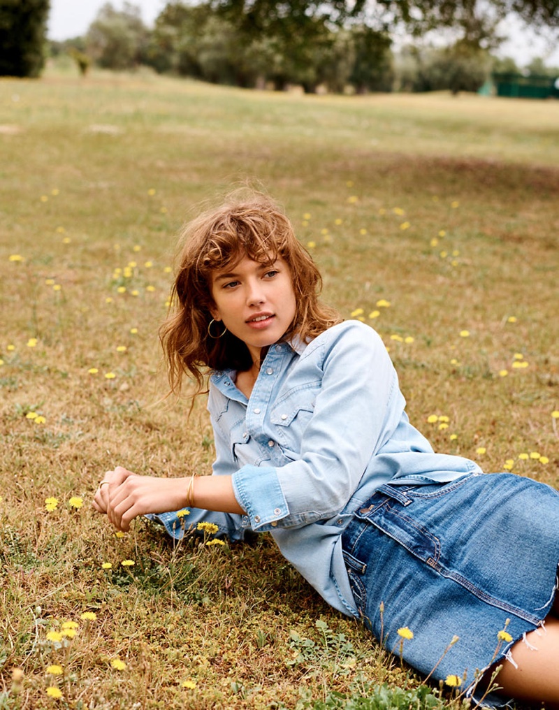 Madewell Denim Western Shirt and Rigid Denim Straight Mini Skirt: Reworked Edition