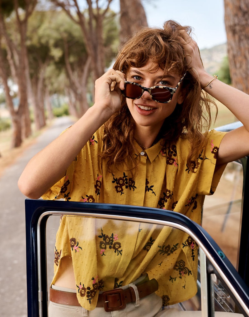 Madewell Embroidered Hilltop Shirt in Retro Bouquet Clipdot