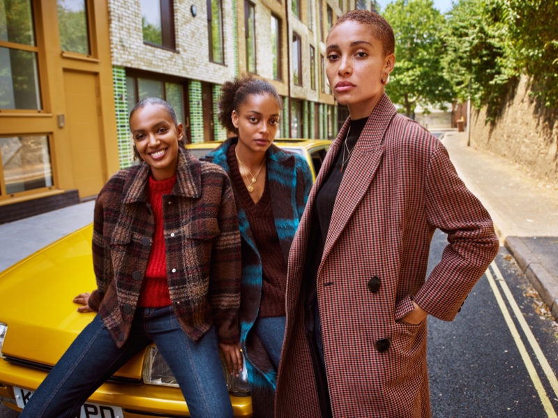 Adwoa Aboah, Kesewa Aboah and Alewya Aboah star in Mango fall-winter 2018 campaign