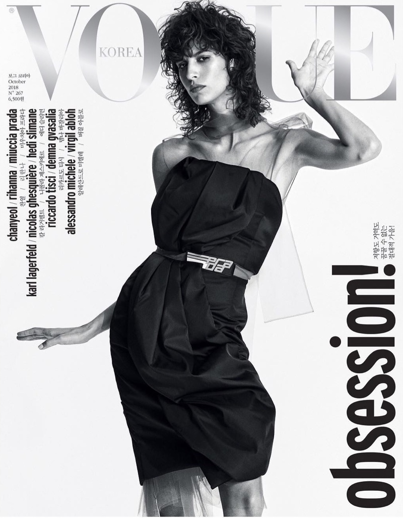 Mica Arganaraz Vogue Korea 2019 Cover Black White 