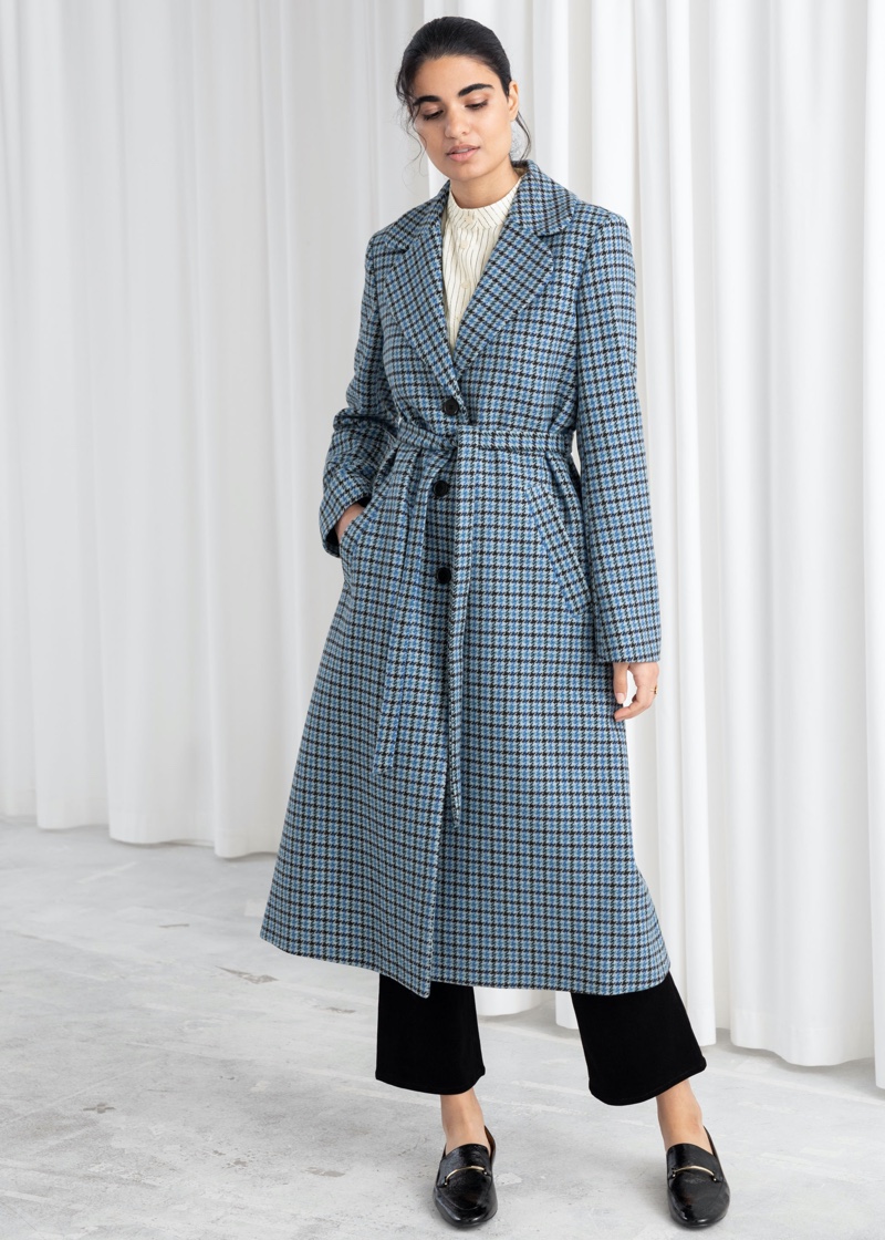 & Other Stories Houndstooth A-Line Belted Coat $249