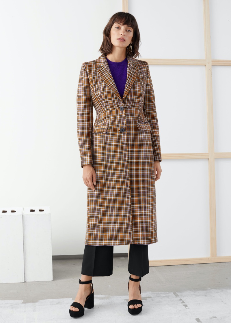 & Other Stories Plaid Hourglass Coat $249