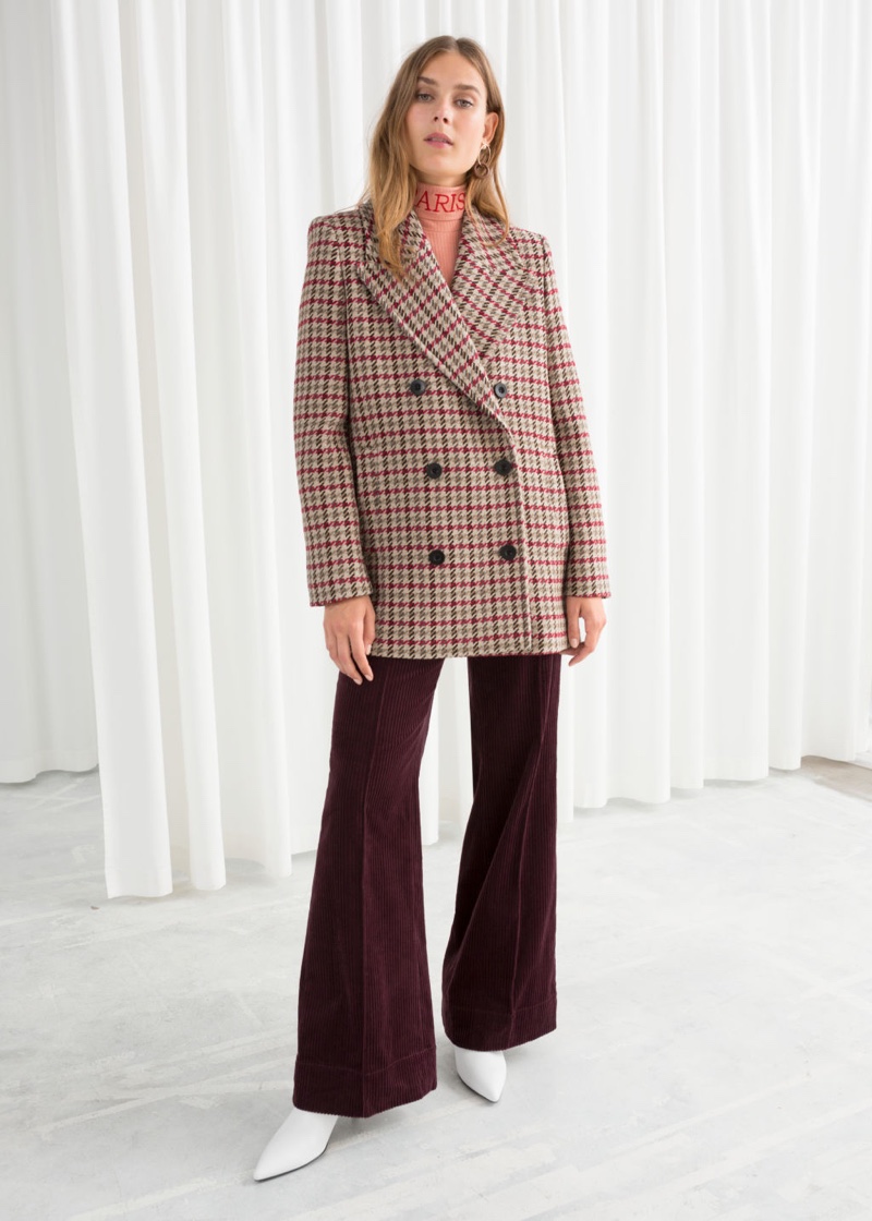 & Other Stories Wool Blend Houndstooth Coat $219