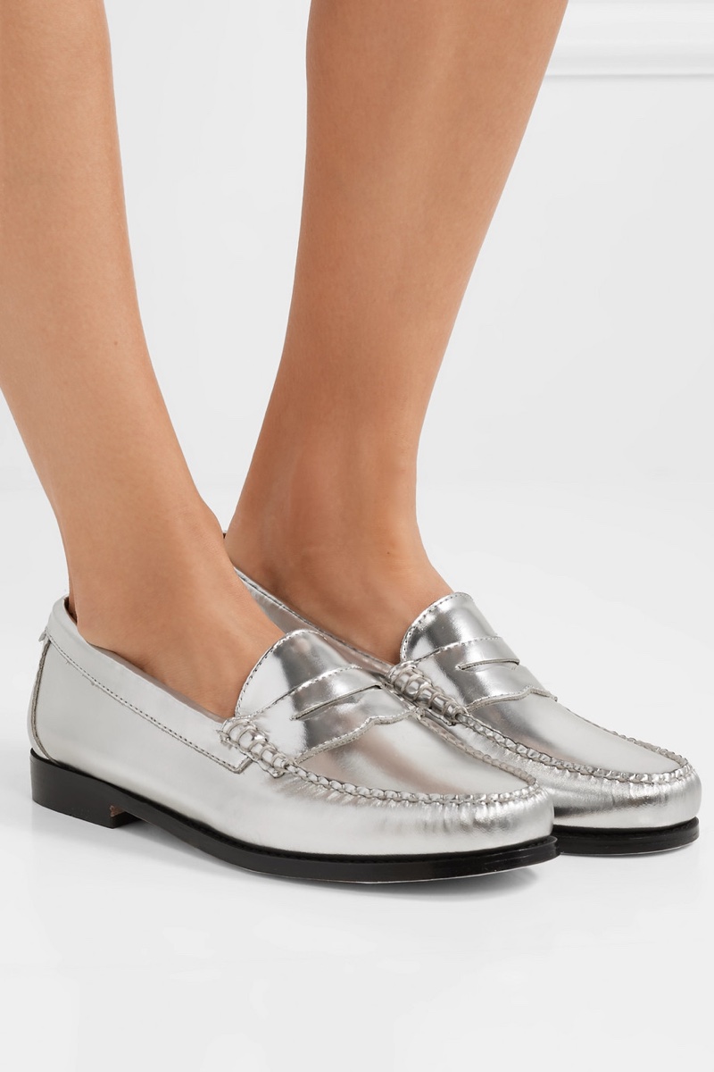 RE/DONE x Weejuns The Whitney Metallic Leather Loafers $325