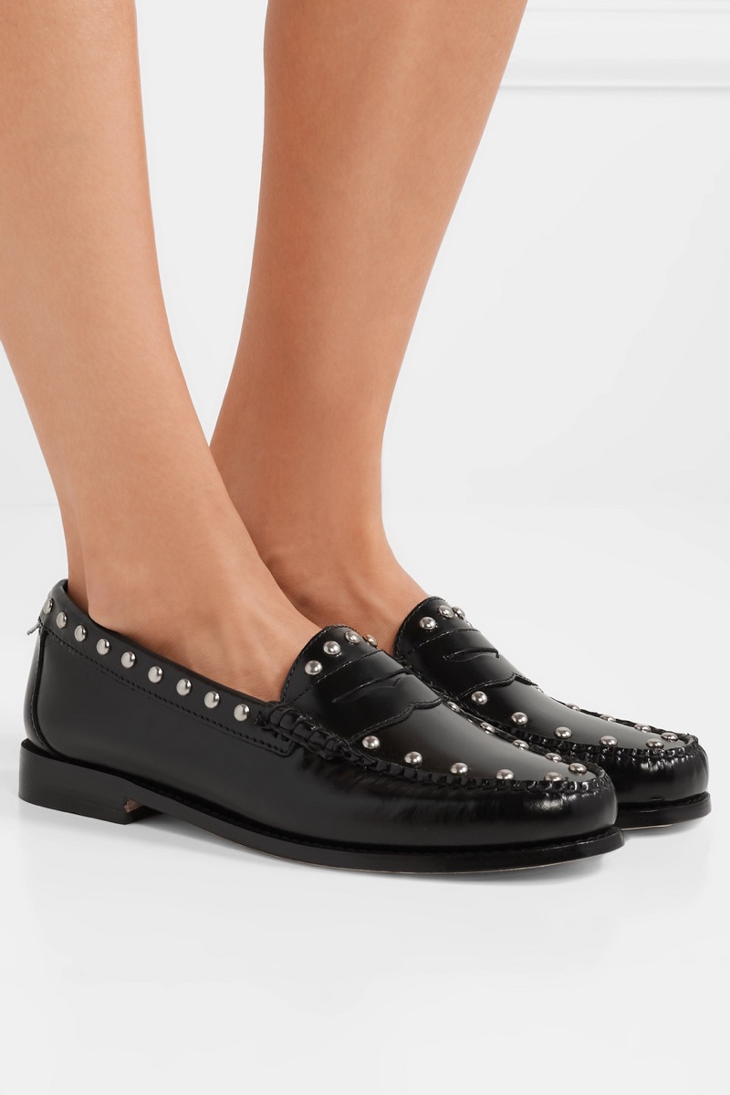 RE/DONE x Weejuns The Whitney Studded Glossed-Leather Loafers $395