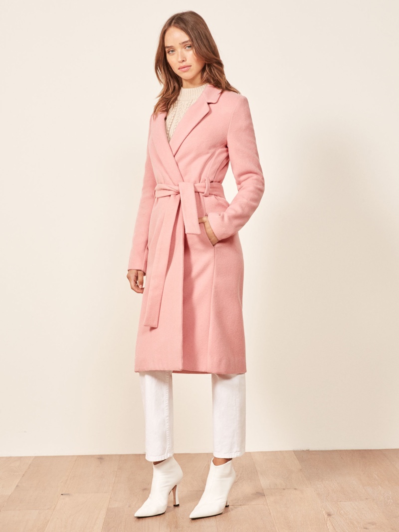 Reformation Barton Coat in Rosy $288