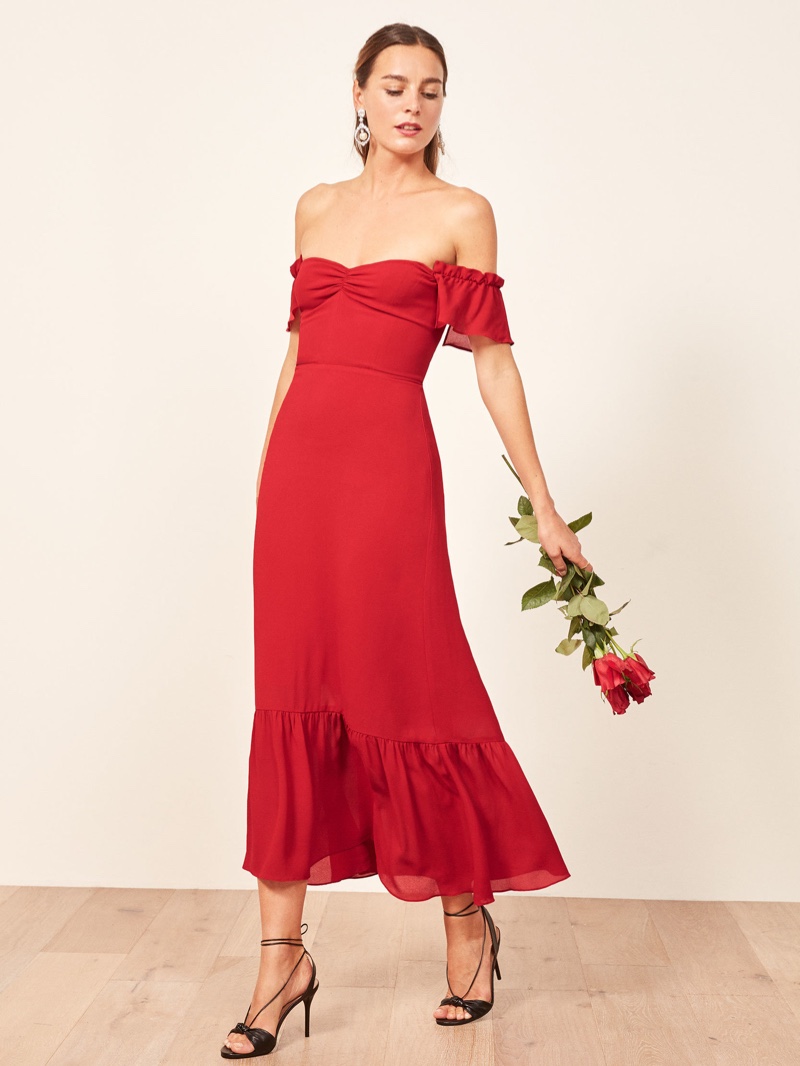 Reformation Butterfly Dress in Cherry $278