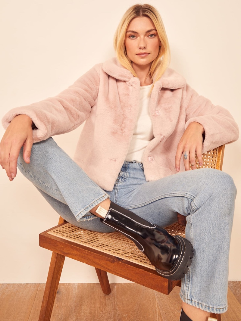 Reformation Hampton Coat in Light Pink $248