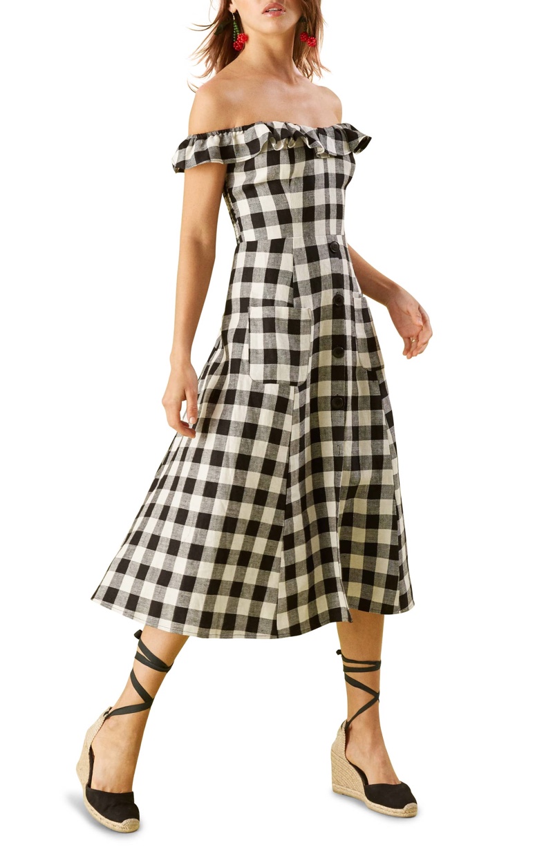 Reformation Hattie Off the Shoulder Linen Dress $87.00 (previously $198.00)