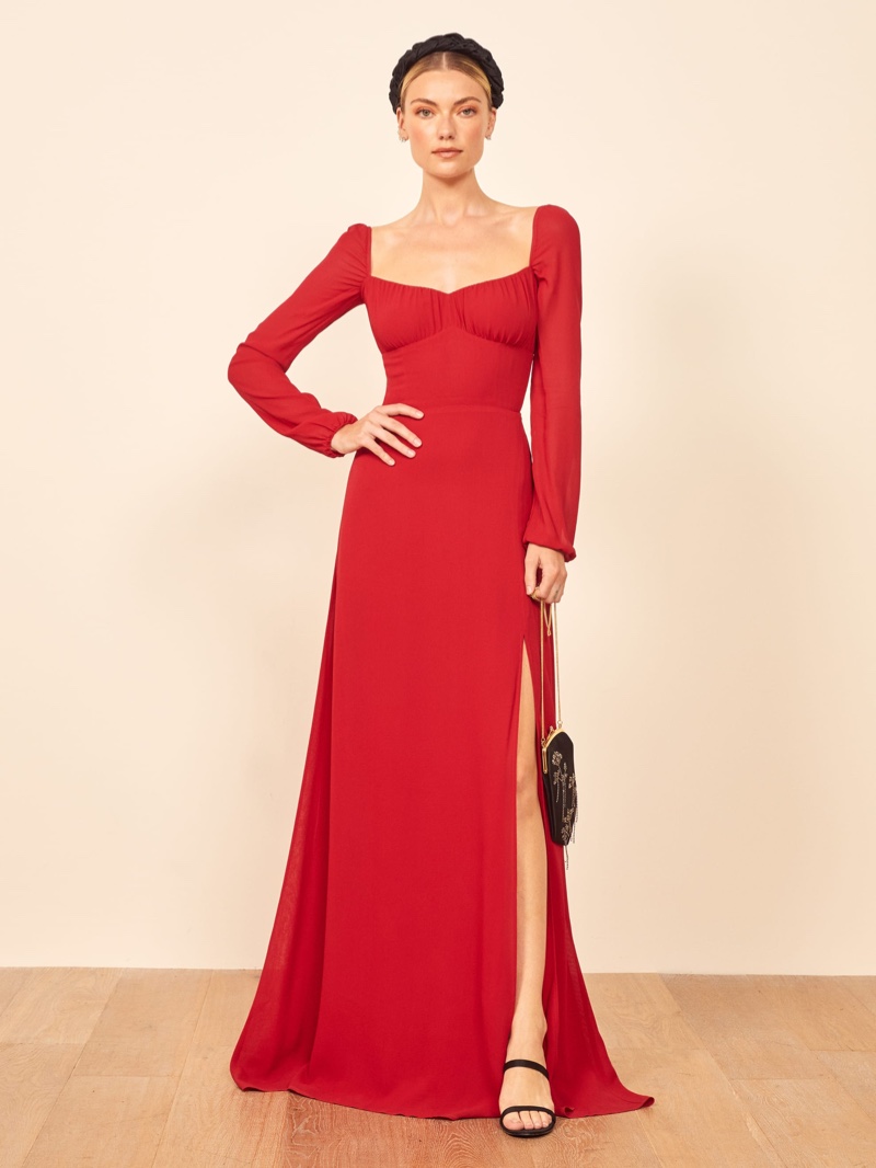 Reformation Madeleine Dress in Cherry $388