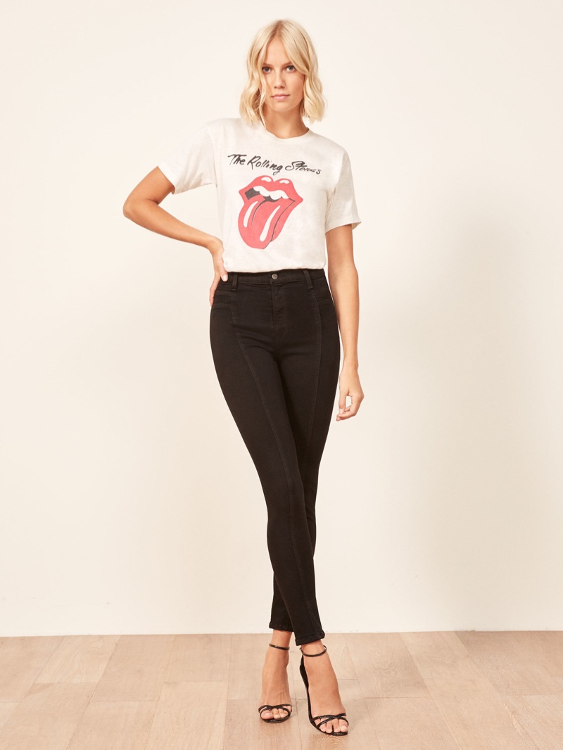 Reformation Suzie Jean in Black $118