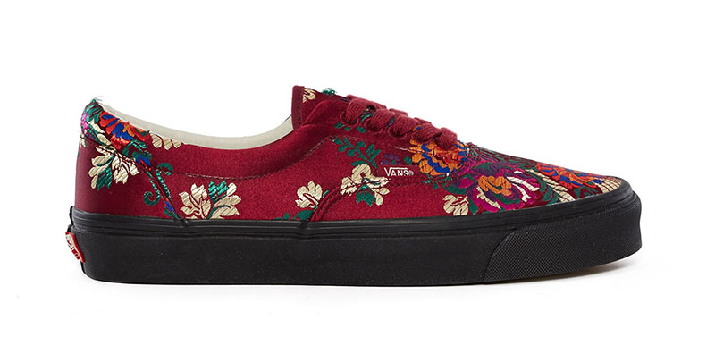 satin floral vans