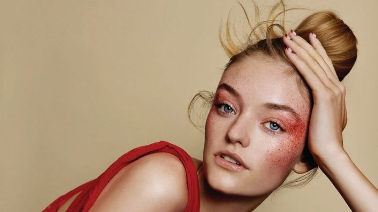 Willow Hand is in the Red for Vogue Taiwan Me Beauty Spread