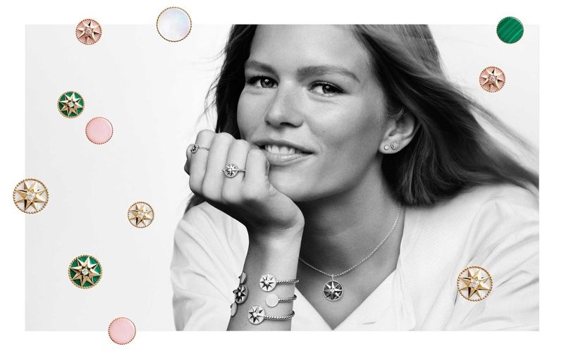 Anna Ewers poses for Dior Rose des Vents jewelry campaign