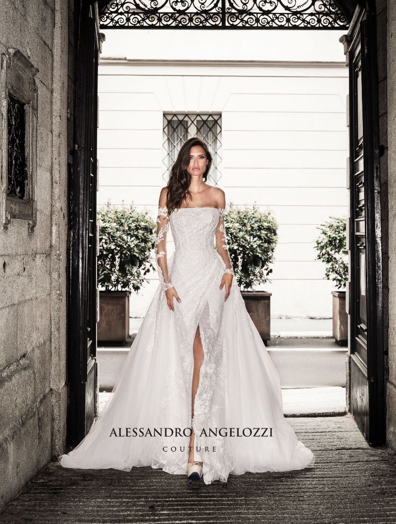 Bianca Balti stuns in lace for Alessandro Angelozzi Couture 2019 Bridal collection campaign