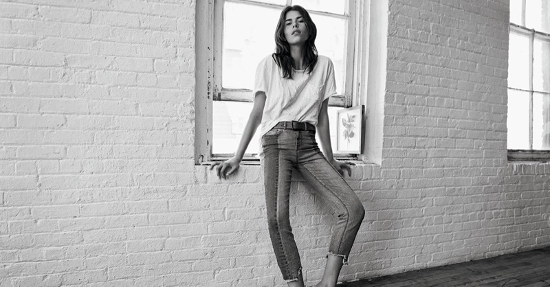Model Georgia Fowler wears denim in Buffalo Jeans fall-winter 2018 campaign