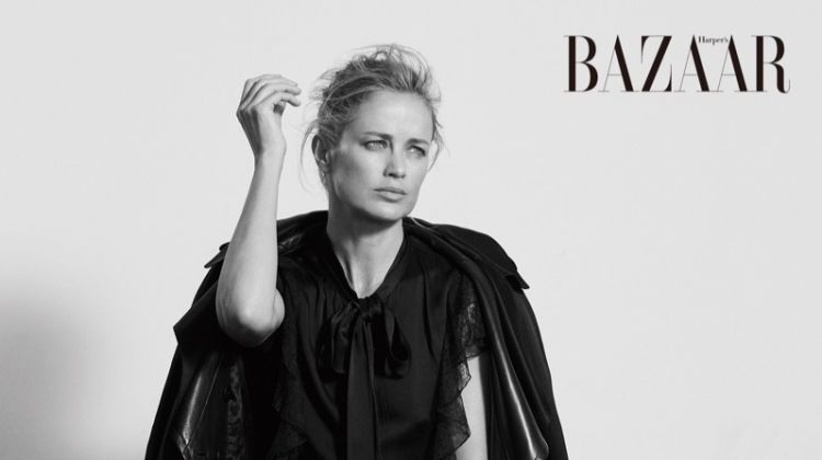 Carolyn Murphy Poses in Dark Looks for Harper's Bazaar Taiwan