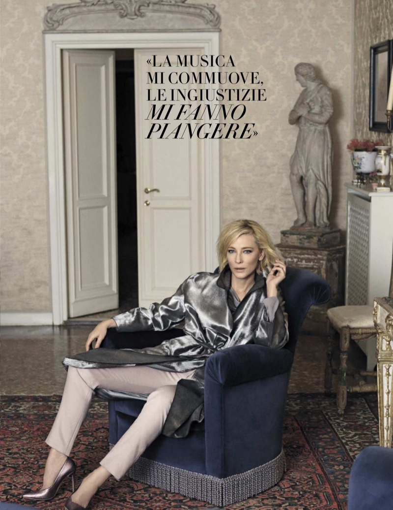 Cate Blanchett wears Giorgio Armani jacket and pants