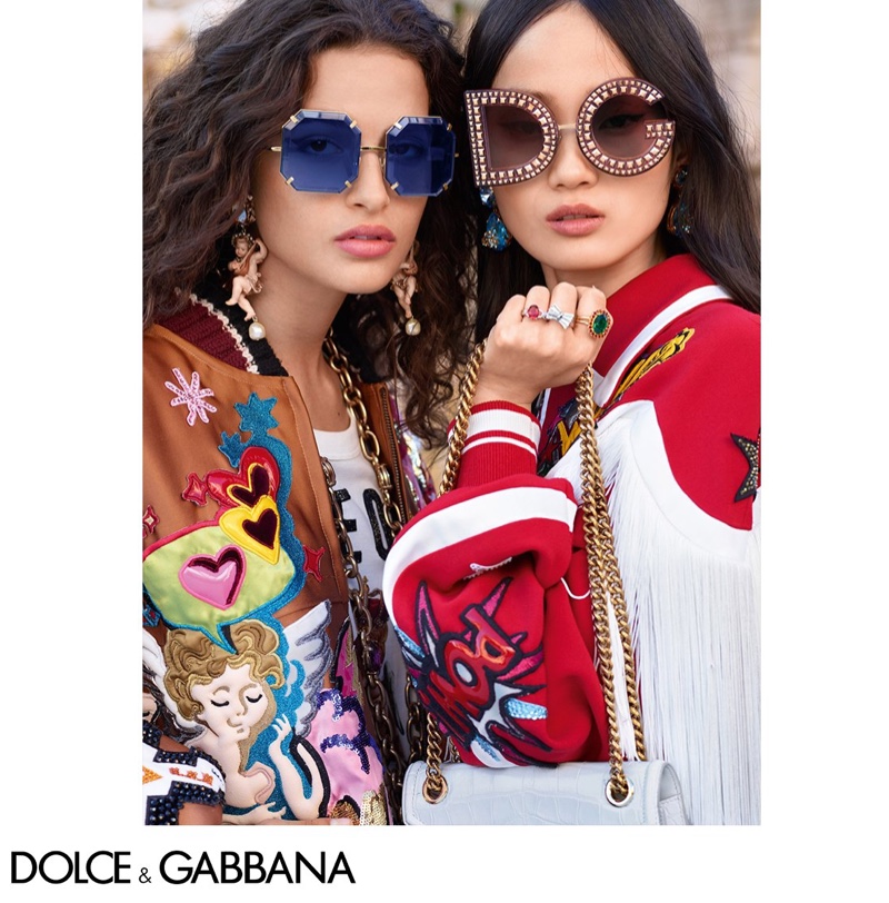 Chiara Scelsi and Hyun Ji Shin front Dolce & Gabbana Eyewear fall-winter 2018 campaign